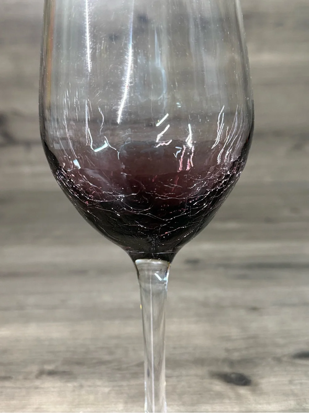 (4) Pier 1 Imports Purple Crackle Red Wine Glass 9”H